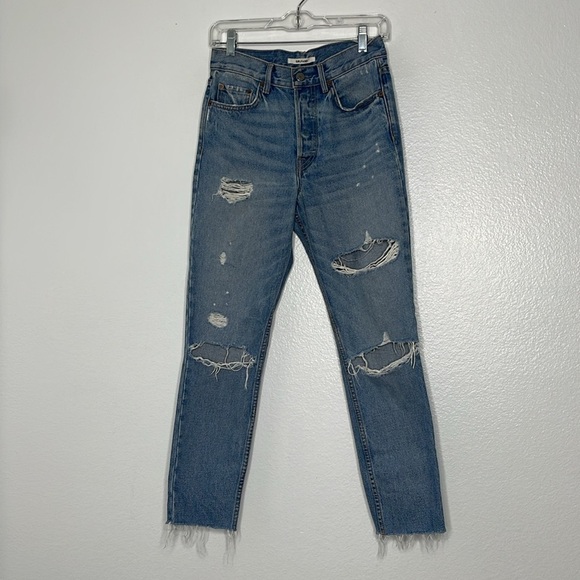GRLFRND Karolina Distressed High Waisted Jeans in A Little More Love Size 26 - Picture 1 of 7